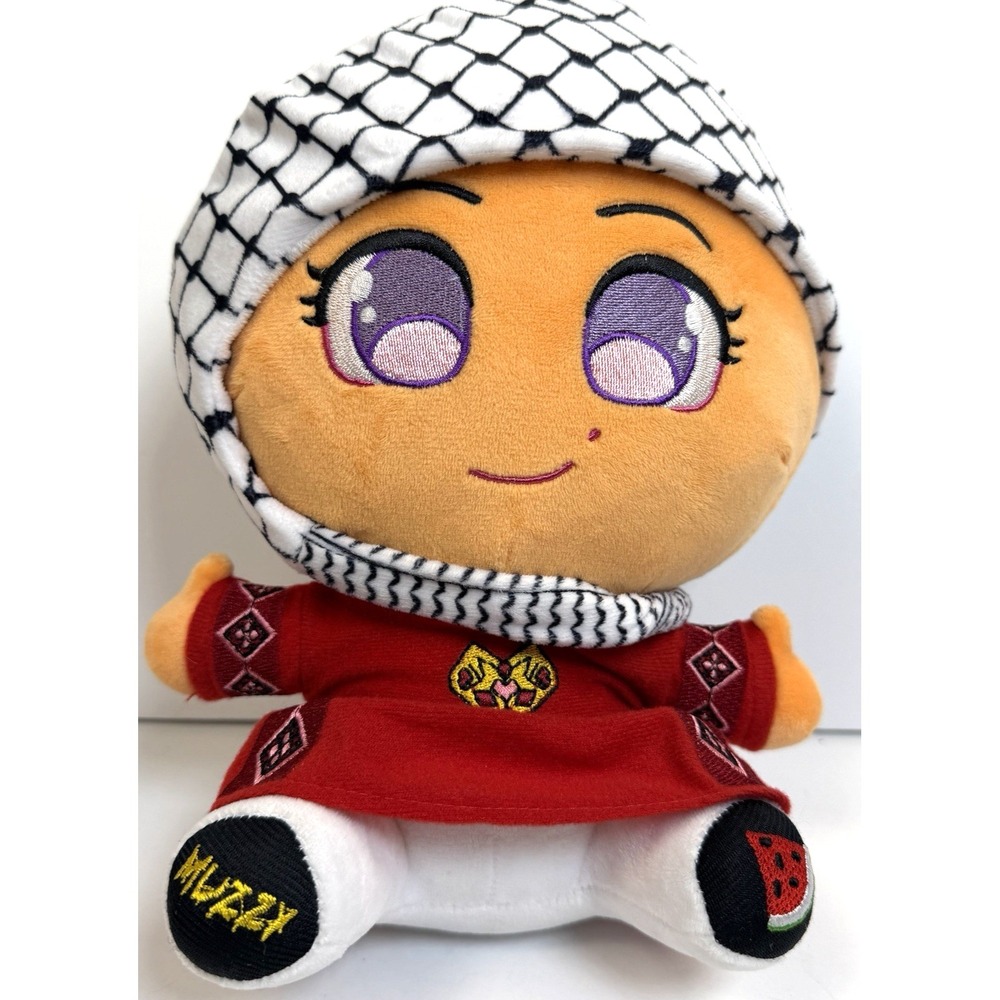 Muzzy Mina Plush Doll Red‎ Dress Keffiyeh Watermelon Stuffed Toy